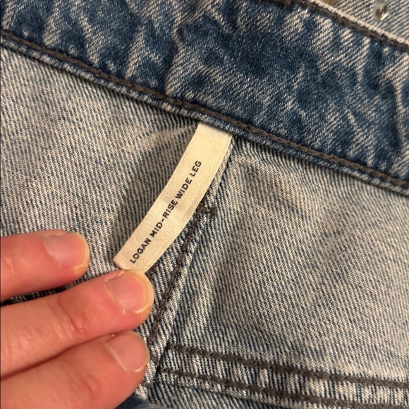 🩵RAG & BONE Logan Mid-Rise Wide Leg Studded Denim - Picture 5 of 16